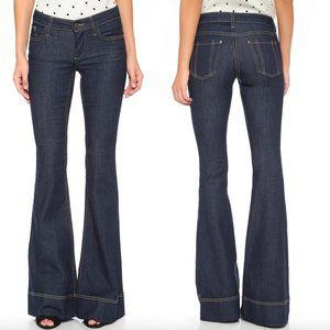 Alice + Olivia Low Rise Bell Jeans in Dark Indigo